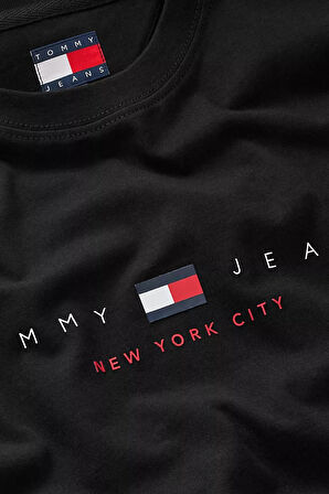 Erkek New York City Logolu T-Shirt - Siyah | 2XL