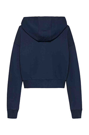 Kadın BXY Crop Fermuarlı Kapüşonlu Sweatshirt - Lacivert | XS