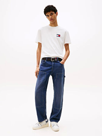 Tommy Jeans TJM REG FLAG GRAPH BCKPRNT T EXT Erkek Beyaz T-shirt DM0DM21910YBL
