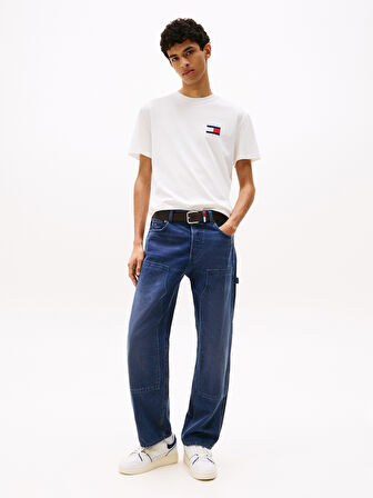 TOMMY HILFIGER Erkek Marka Logolu Pamuklu Günlük Kullanıma Uygun Beyaz1 T-Shirt DM0DM21910 YBL