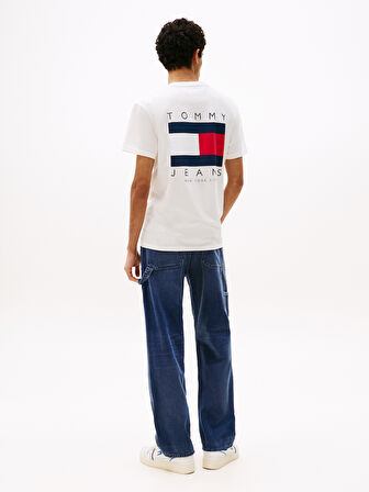 TOMMY HILFIGER Erkek Marka Logolu Pamuklu Günlük Kullanıma Uygun Beyaz1 T-Shirt DM0DM21910 YBL