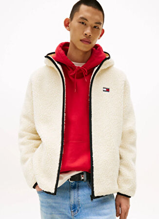 Tommy Jeans Bej Erkek Sweatmont DM0DM19224ACH TJM REG BADGE TEDDY Z