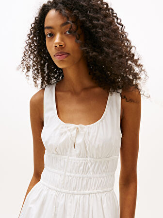 TOMMY HILFIGER Kadın  Beyaz1 Elbise DW0DW20881 YBL