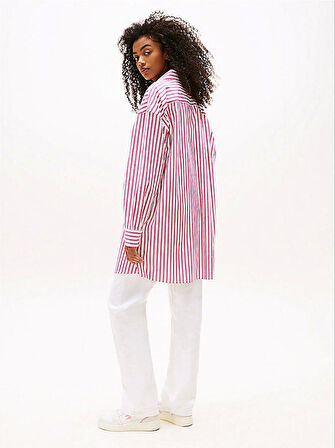 Tommy Jeans TJW OVS MINI SHIRT DRESS EXT Kadın Pembe Elbise DW0DW211220D5