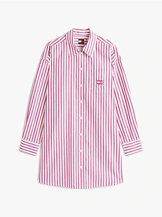 Tommy Jeans TJW OVS MINI SHIRT DRESS EXT Kadın Pembe Elbise DW0DW211220D5