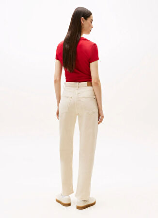 Tommy Jeans Yüksek Bel Slim Straight Bej Kadın Pantolon DW0DW20997ACH