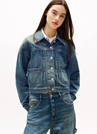 Tommy Jeans Standart Koyu Mavi Kadın Ceket DW0DW210611A5