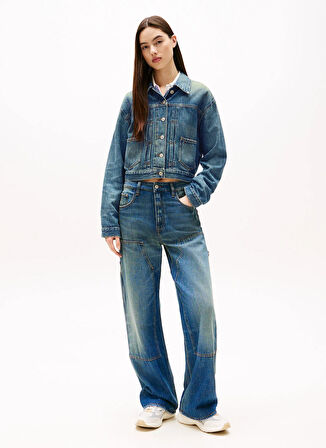 Tommy Jeans Standart Koyu Mavi Kadın Ceket DW0DW210611A5