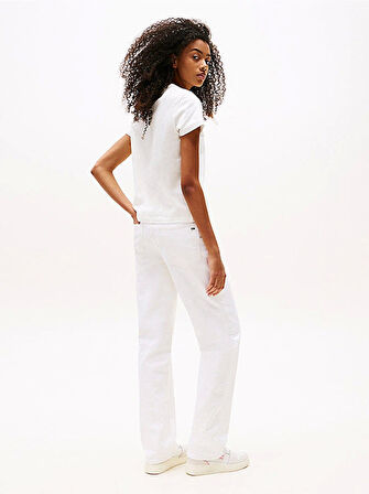 Tommy Jeans TJW REG GRADIENT FLAG SS Kadın Beyaz T-shirt DW0DW20905YBL