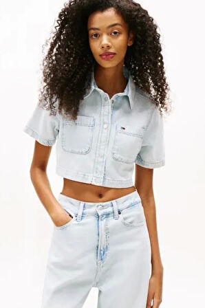 Tommy Jeans Lightweight Denim Kadın Denim Gömlek DW0DW210721AB