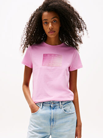 TOMMY HILFIGER Kadın  Pembe T-Shirt DW0DW20905 U06