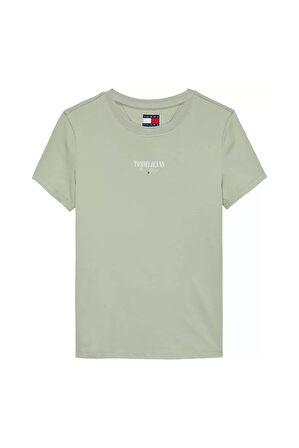 Kadın Slim Fit Logolu T-shirt - Adaçayı Yeşili | S