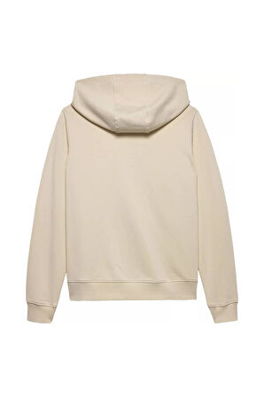 Kadın Regular Fit Kapüşonlu Logolu Sweatshirt - Açık Bej | XS