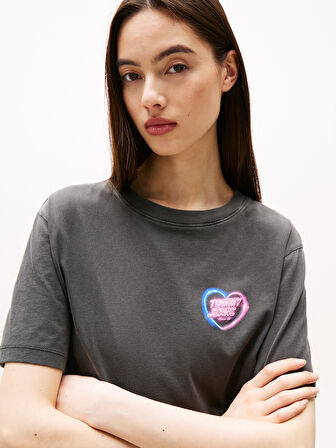 TOMMY HILFIGER Kadın  Siyah T-Shirt DW0DW21358 BDS