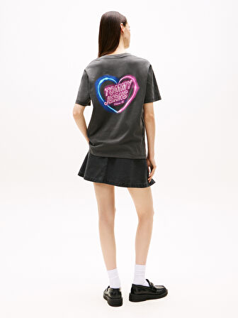TOMMY HILFIGER Kadın  Siyah T-Shirt DW0DW21358 BDS