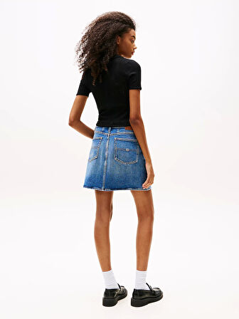 Tommy Jeans TJW POINTELLE POLO Kadın Siyah Kazak DW0DW20965BDS