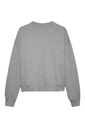 Kadın BXY Varsity Overdye Bisiklet Yaka Sweatshirt - Gri | S