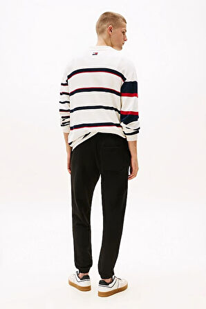 Erkek Slim Fit Yanı Grafik Baskılı Eşofman Altı - Siyah | M