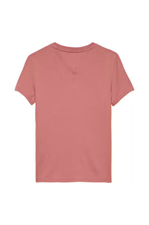 Kadın Slim Fit Logolu T-shirt - Gül Kurusu | XS