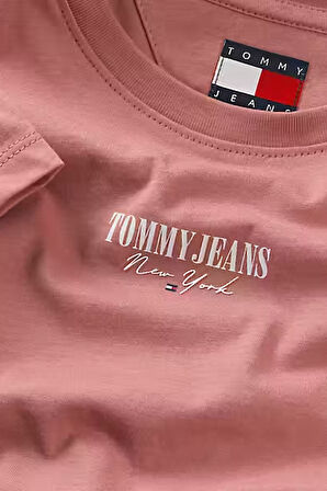 Kadın Slim Fit Logolu T-shirt - Gül Kurusu | XS