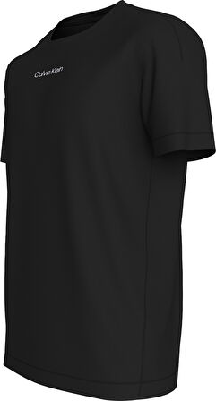 CALVIN KLEIN Erkek Marka Logolu Organik Pamuklu Günlük Kullanıma Uygun Siyah T-Shirt LVGMF5K101 UB1