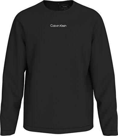 CALVIN KLEIN Erkek Marka Logo Baskılı Bisiklet Yaka Günlük Kullanıma Uygun Uzun Kollu Şık Görünüşlü Siyah Sweatshirt LVGMF5K200 UB1