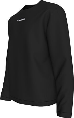 CALVIN KLEIN Erkek Marka Logo Baskılı Bisiklet Yaka Günlük Kullanıma Uygun Uzun Kollu Şık Görünüşlü Siyah Sweatshirt LVGMF5K200 UB1