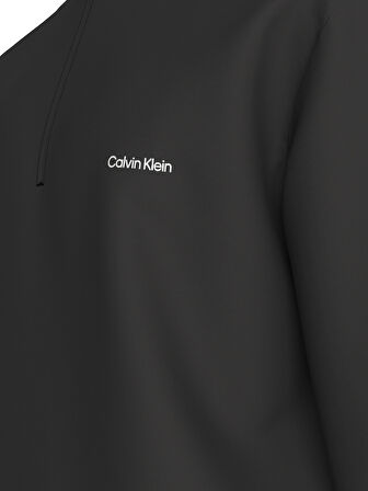 CALVIN KLEIN Erkek Marka Logolu Yarım Fermuarlı Dik Yaka Siyah Sweatshirt LVGMF5W303 UB1