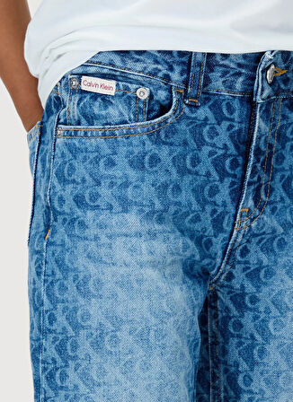 Calvin Klein Normal Bel Açık İndigo Erkek Çocuk Denim Pantolon IB0IB025511AA