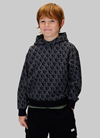 Calvin Klein Baskılı Erkek Çocuk Siyah Sweatshırt IB0IB02565BEH