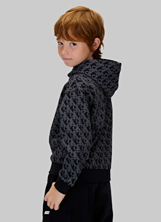 Calvin Klein Baskılı Erkek Çocuk Siyah Sweatshırt IB0IB02565BEH