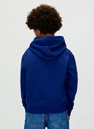 Calvin Klein Baskılı Erkek Çocuk Mavi Sweatshırt IB0IB02563C7L