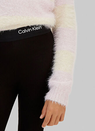 Calvin Klein Lastikli Bel İspanyol Paça Siyah Kız Çocuk Pantolon IG0IG03003BEH