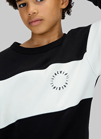 Calvin Klein Çizgili Siyah Erkek Çocuk Eşofman Takımı IB0IB02573BEH