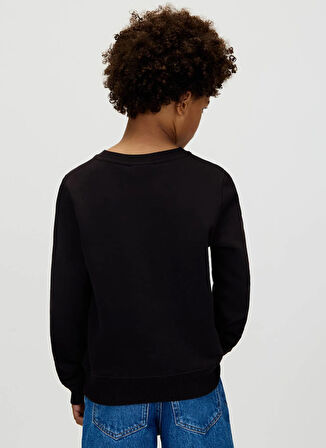 Calvin Klein Baskılı Erkek Çocuk Siyah Sweatshırt IB0IB02585BEH