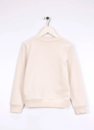 Calvin Klein Baskılı Erkek Çocuk Ekru Sweatshırt IB0IB02585PGB
