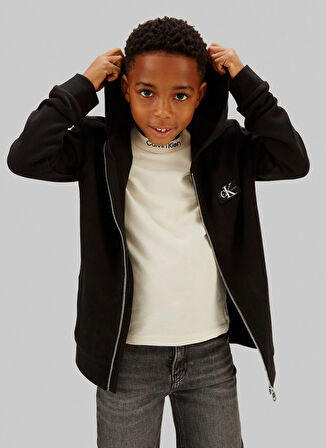 Calvin Klein Nakışlı Erkek Çocuk Siyah Sweatshırt IB0IB02213BEH