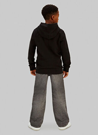 Calvin Klein Nakışlı Erkek Çocuk Siyah Sweatshırt IB0IB02213BEH