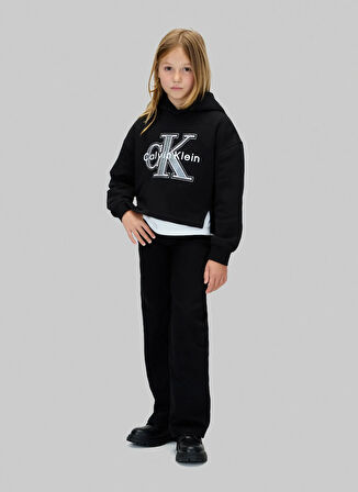 Calvin Klein Baskılı Kız Çocuk Siyah Sweatshırt IG0IG03018BEH