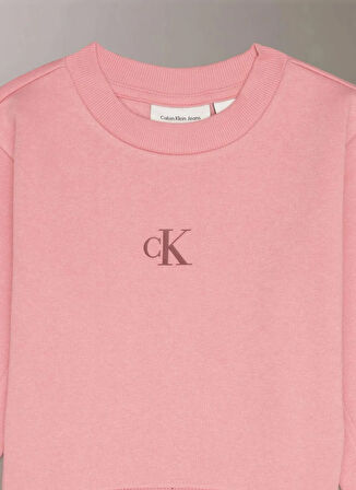 Calvin Klein Baskılı Kız Çocuk Pembe Sweatshırt IG0IG02639VAZ