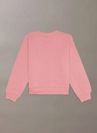 Calvin Klein Baskılı Kız Çocuk Pembe Sweatshırt IG0IG02639VAZ
