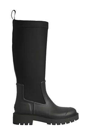 Kadın Traktör Tabanlı Neopren Kumaşlı Yağmur Çizmesi - Siyah | 40