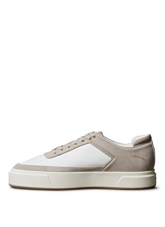 Calvin Klein Beyaz - Krem Erkek Sneaker BASKET CUPSOLE LACEUP LTH-SU