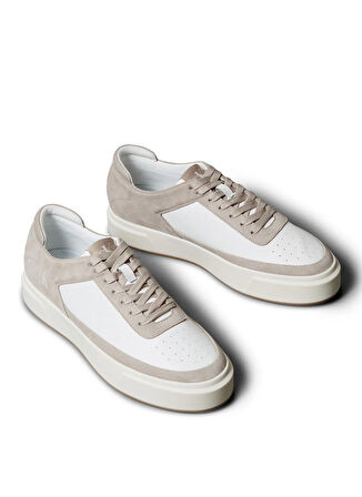 Calvin Klein Beyaz - Krem Erkek Sneaker BASKET CUPSOLE LACEUP LTH-SU