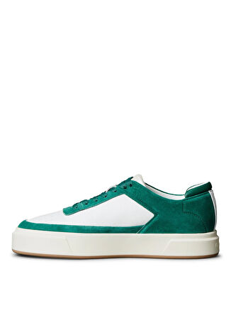 Calvin Klein Beyaz - Yeşil Erkek Sneaker BASKET CUPSOLE LACEUP LTH-SU