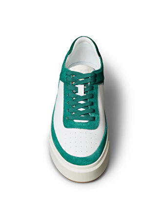 Calvin Klein Beyaz - Yeşil Erkek Sneaker BASKET CUPSOLE LACEUP LTH-SU