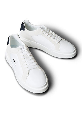 Calvin Klein Beyaz - Siyah Erkek Sneaker CHUNKY CUPSOLE LACEUP LTH MIX