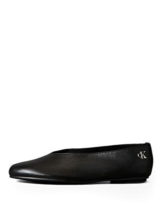 Calvin Klein Deri Siyah Kadın Babet HW0HW02810BEH