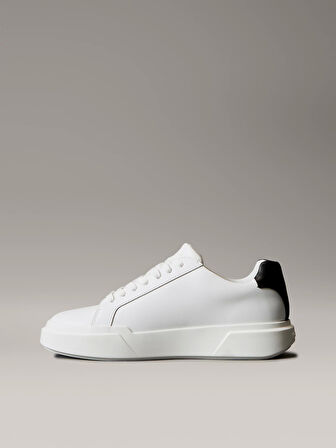 Calvin Klein Jeans Kalın Tabanlı Bağcıklı Deri Erkek Sneaker YM0YM01344-01W