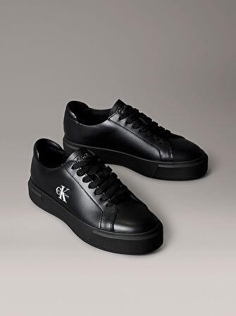 CALVIN KLEIN Kadın Marka Logolu Şık Görünüşlü Deri  Gündelik Kullanıma Uygun BLACK Sneaker YW0YW01945 0GJ